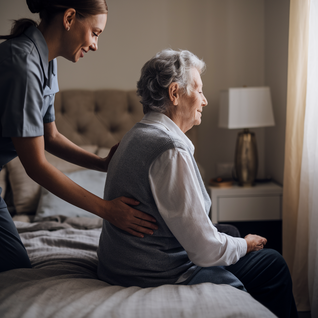 como acostar a una persona mayor en la cama